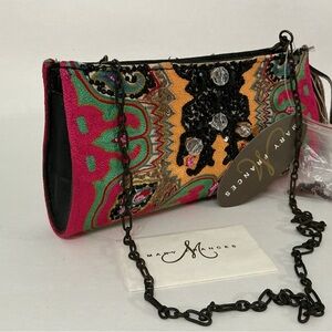 Mary Frances Vibrant Pink and Gold Clutch